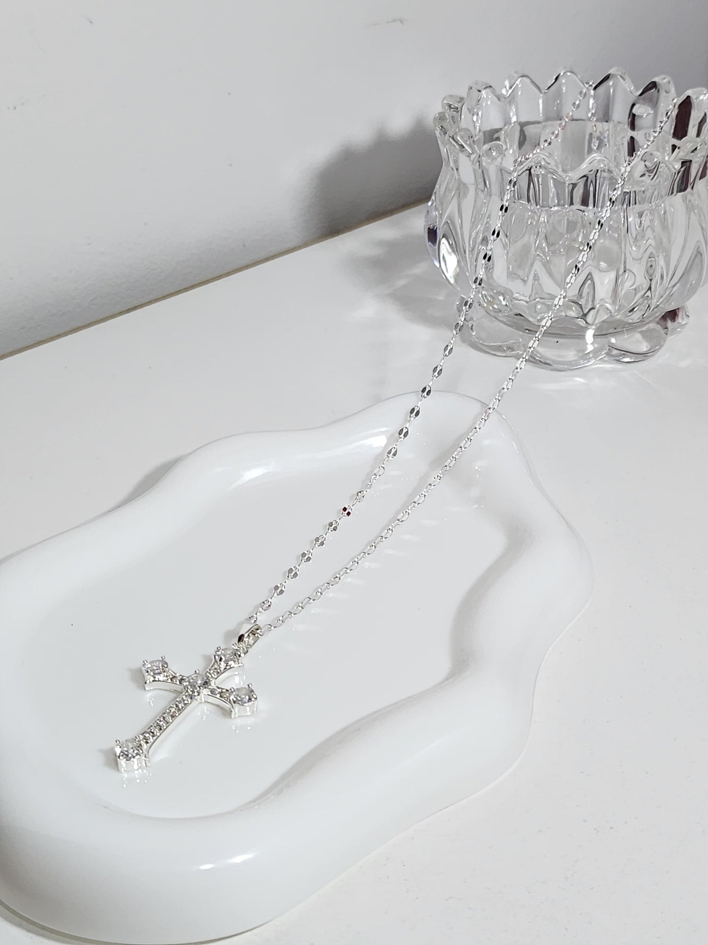 Cadena Cruz | Acero blanco