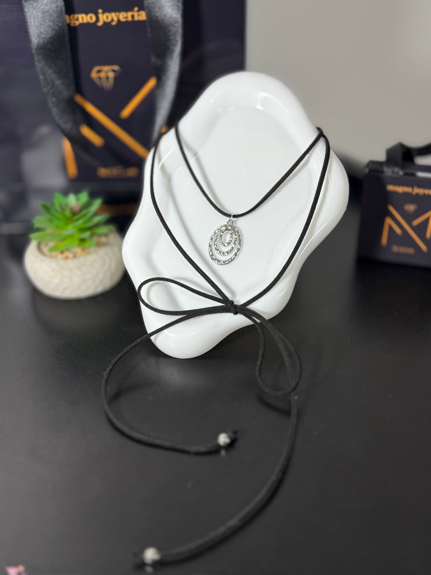 Choker | óvalos plateado