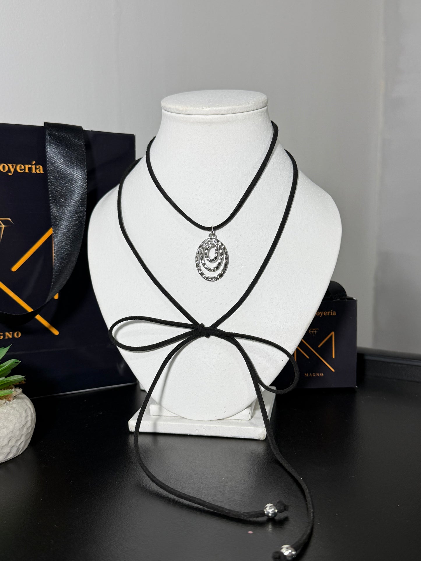 Choker | óvalos plateado
