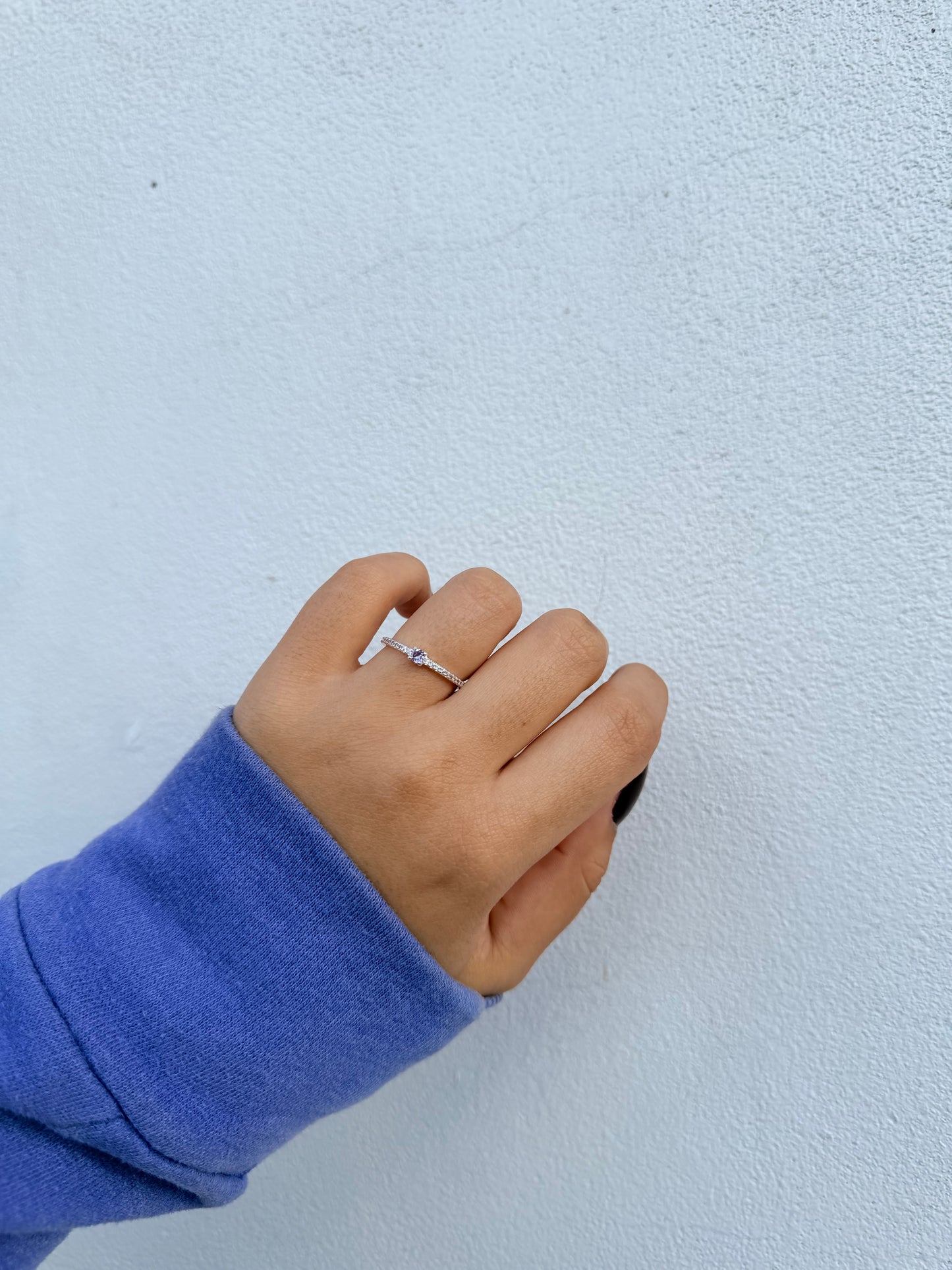 Anillo cubic violeta | Acero