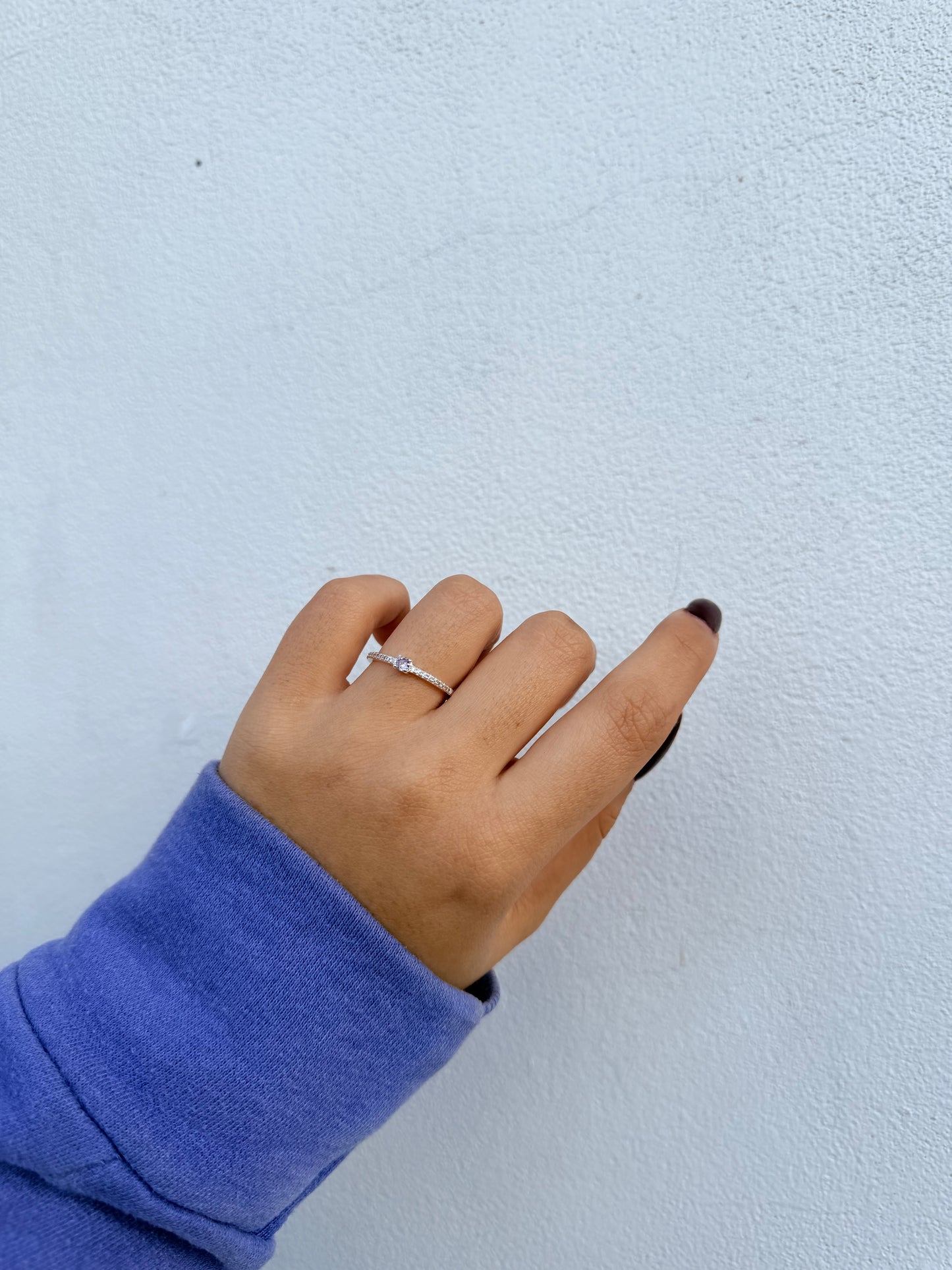 Anillo cubic violeta | Acero