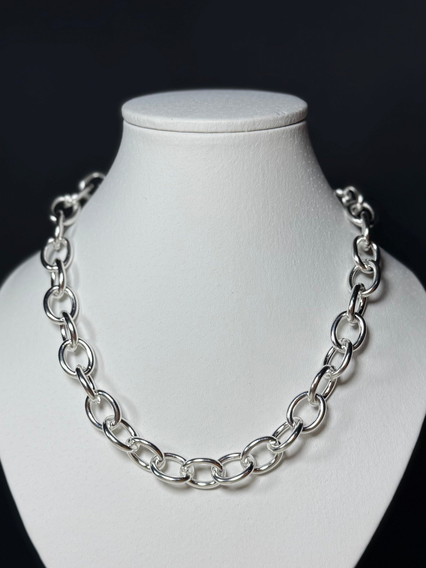 Collar oval | Acero blanco