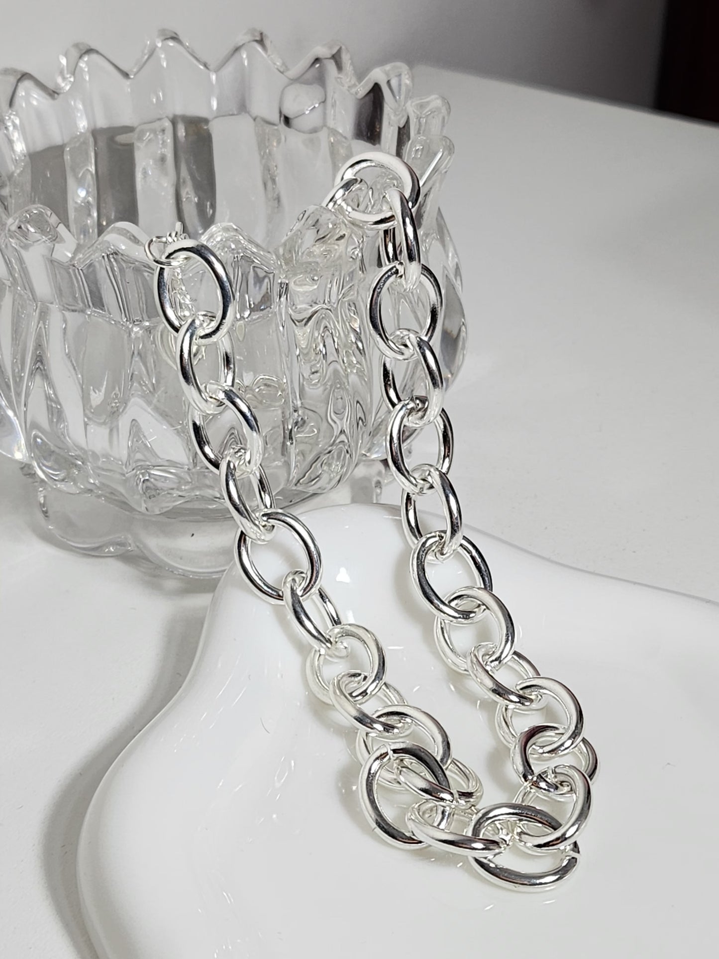 Collar oval | Acero blanco