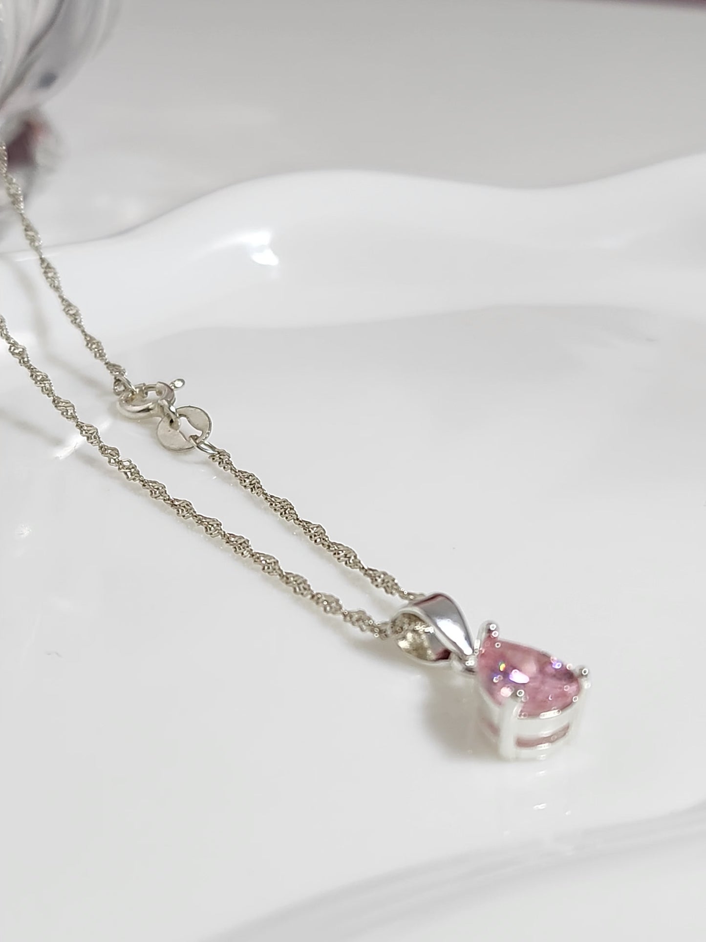 Cadena Singapur + Dije gota | Plata 925