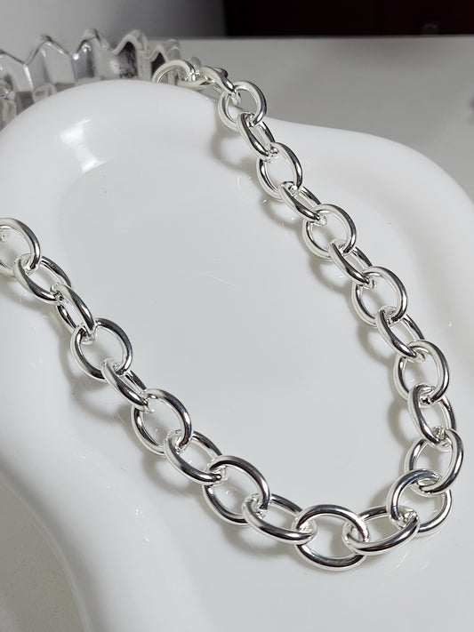 Collar oval | Acero blanco