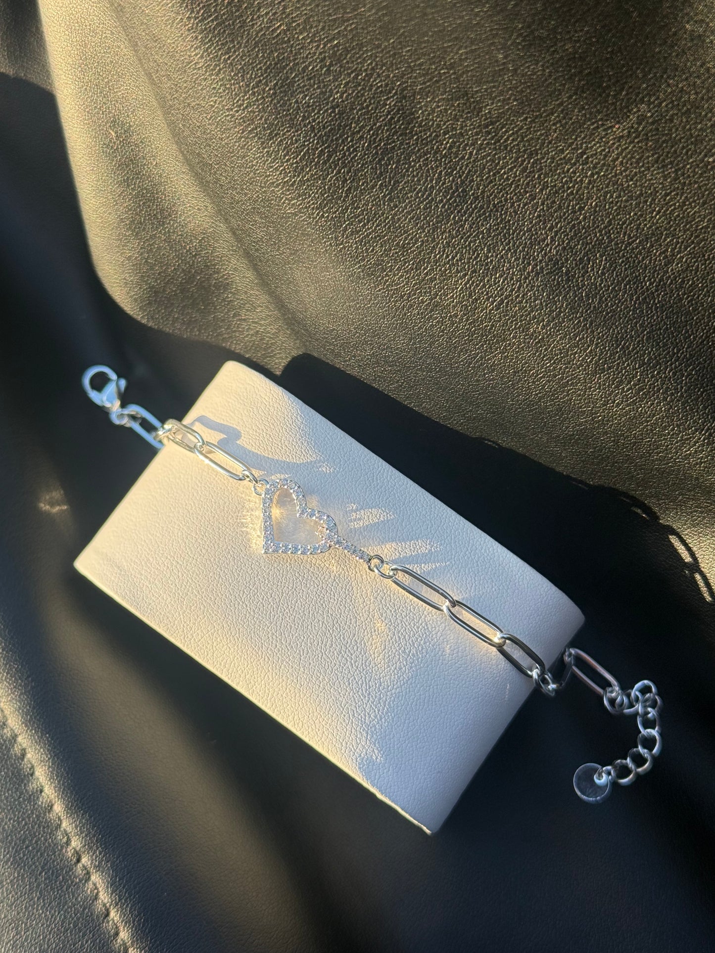 Pulsera corazón brillo | Acero