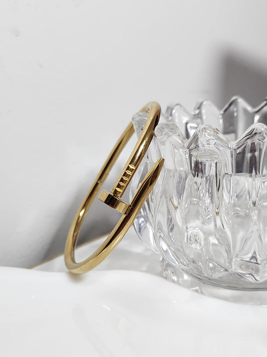 Esclava clavo | Acero dorado