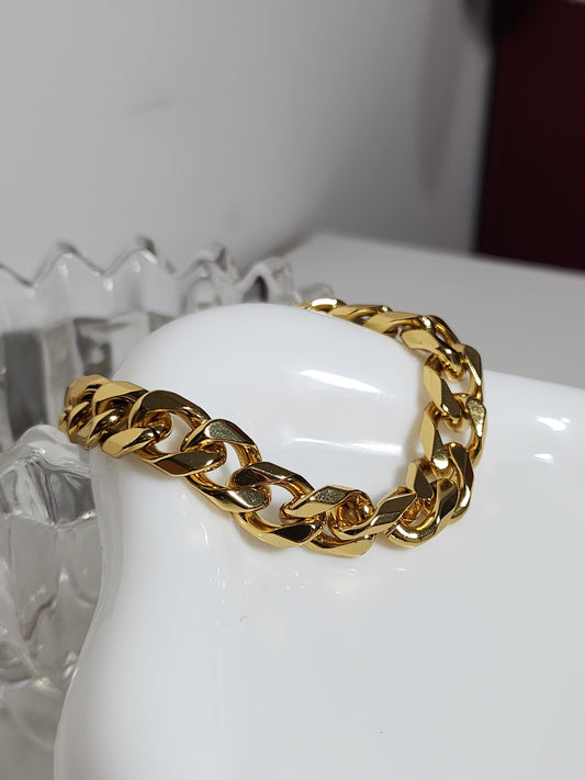 Pulsera cuban | Acero dorado