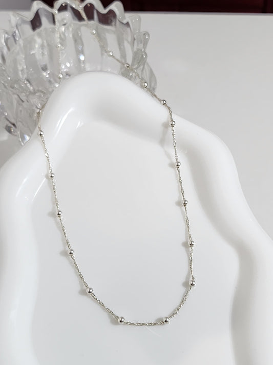 Cadena Singapur con bolitas | Plata 925