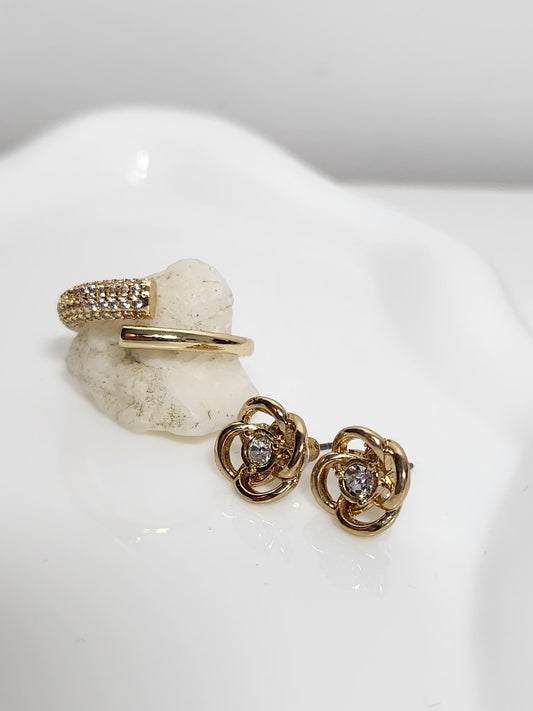 Anillo + Aros | Acero dorado