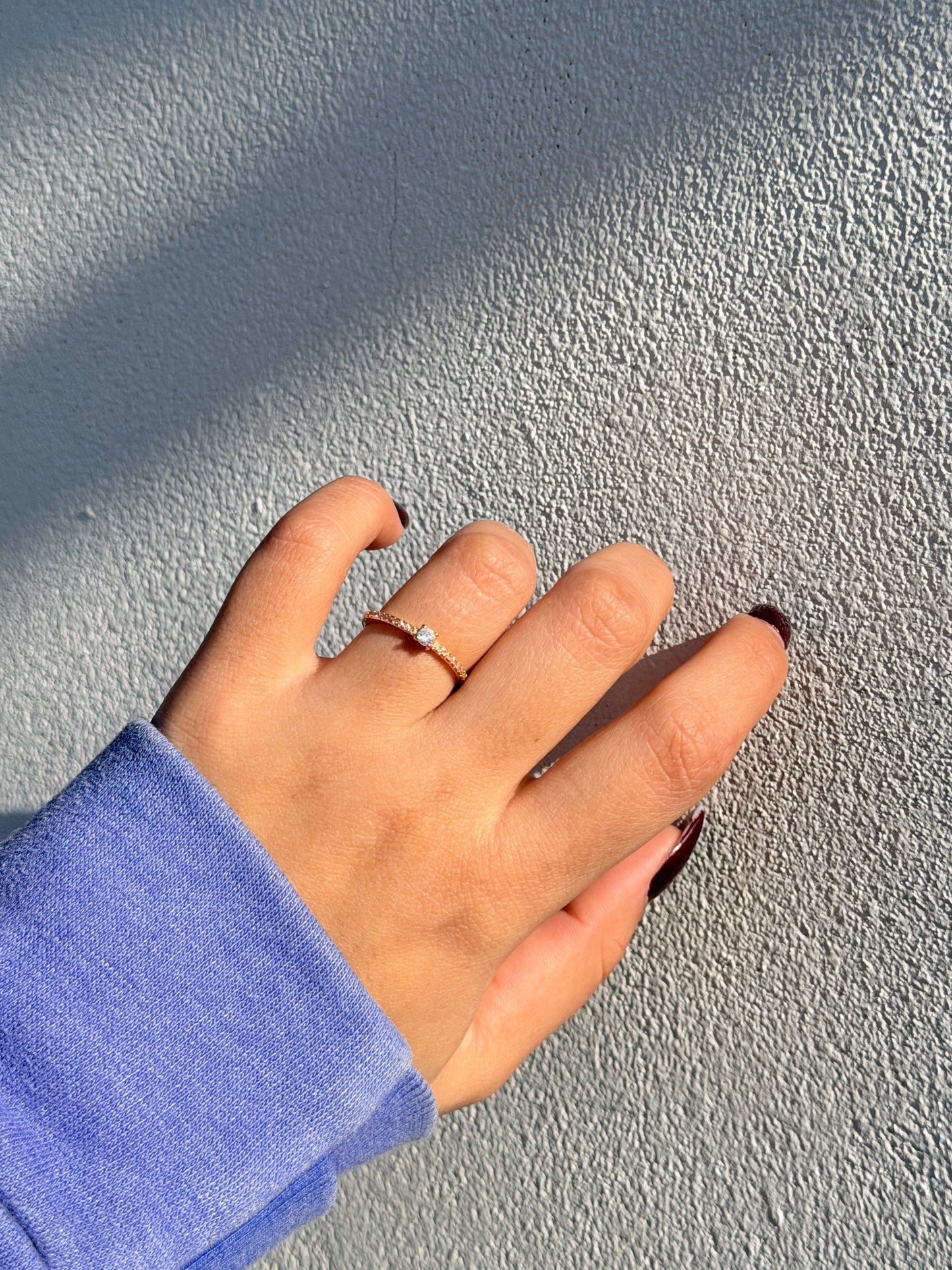 Anillo cubic dorado | Acero
