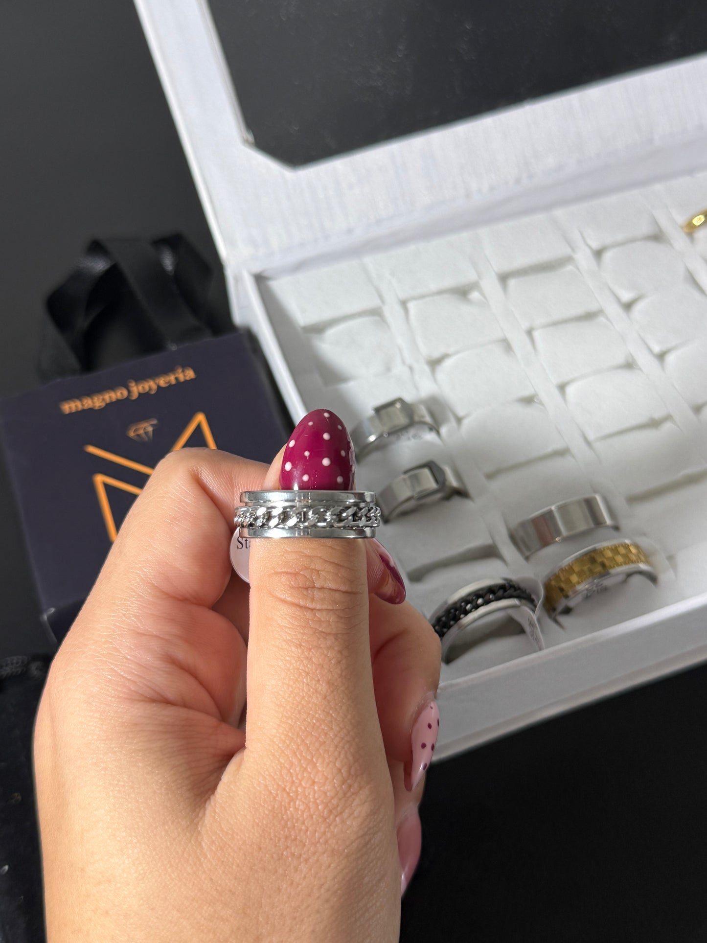 Anillo troquel plateado | Acero