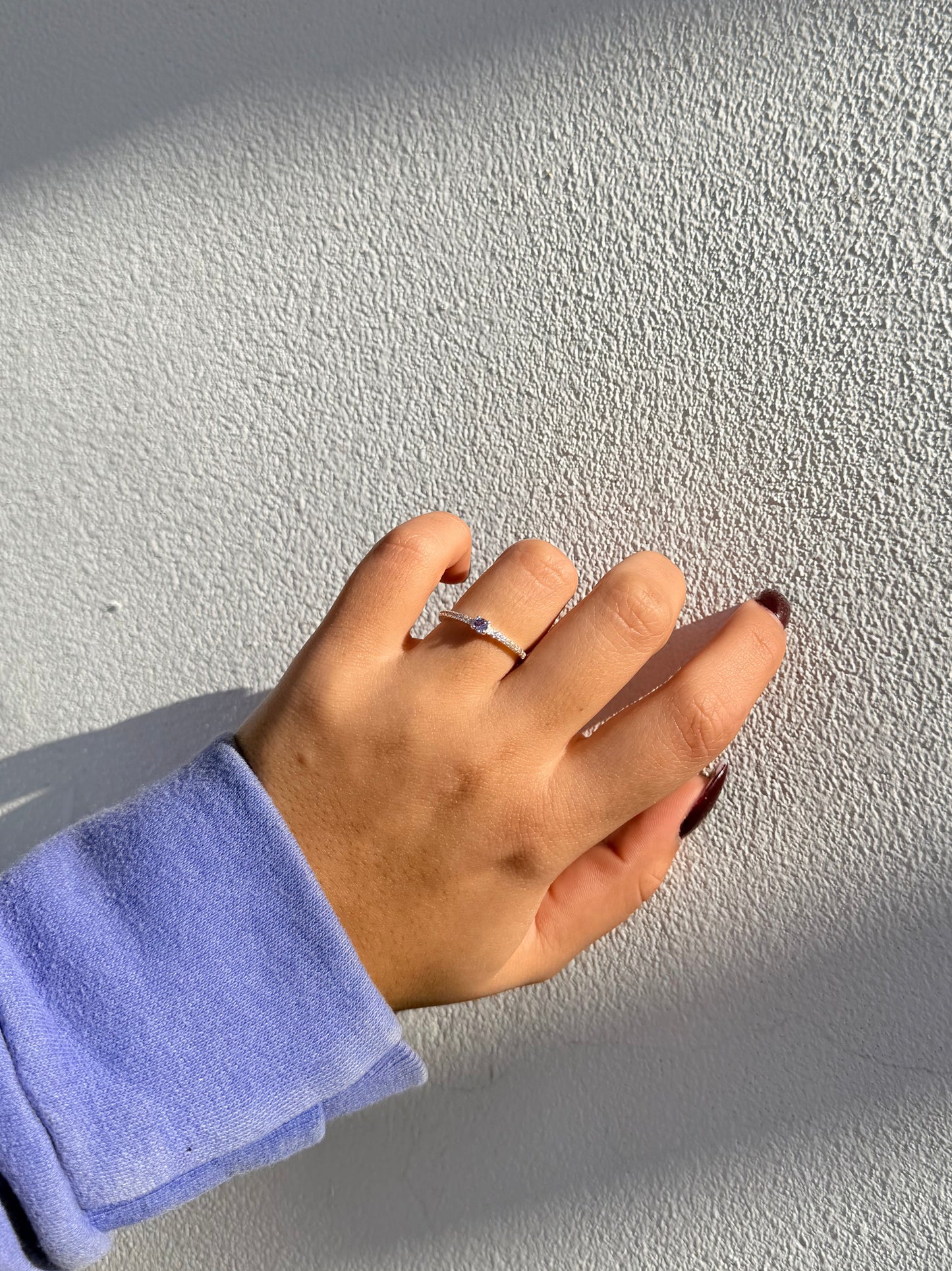 Anillo cubic violeta | Acero